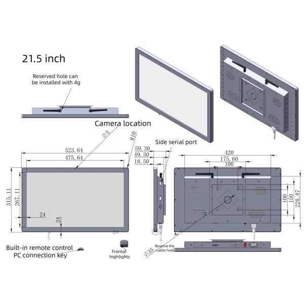 27inch Embedded Touch Monitor PC PCAP Touch Tempered Glass Android Module Web Panel JLD-TPC-270