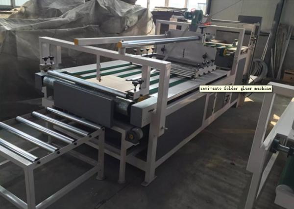 Semi Automatic Folder Gluer Machine , Corrugated Cardboard Making Machine