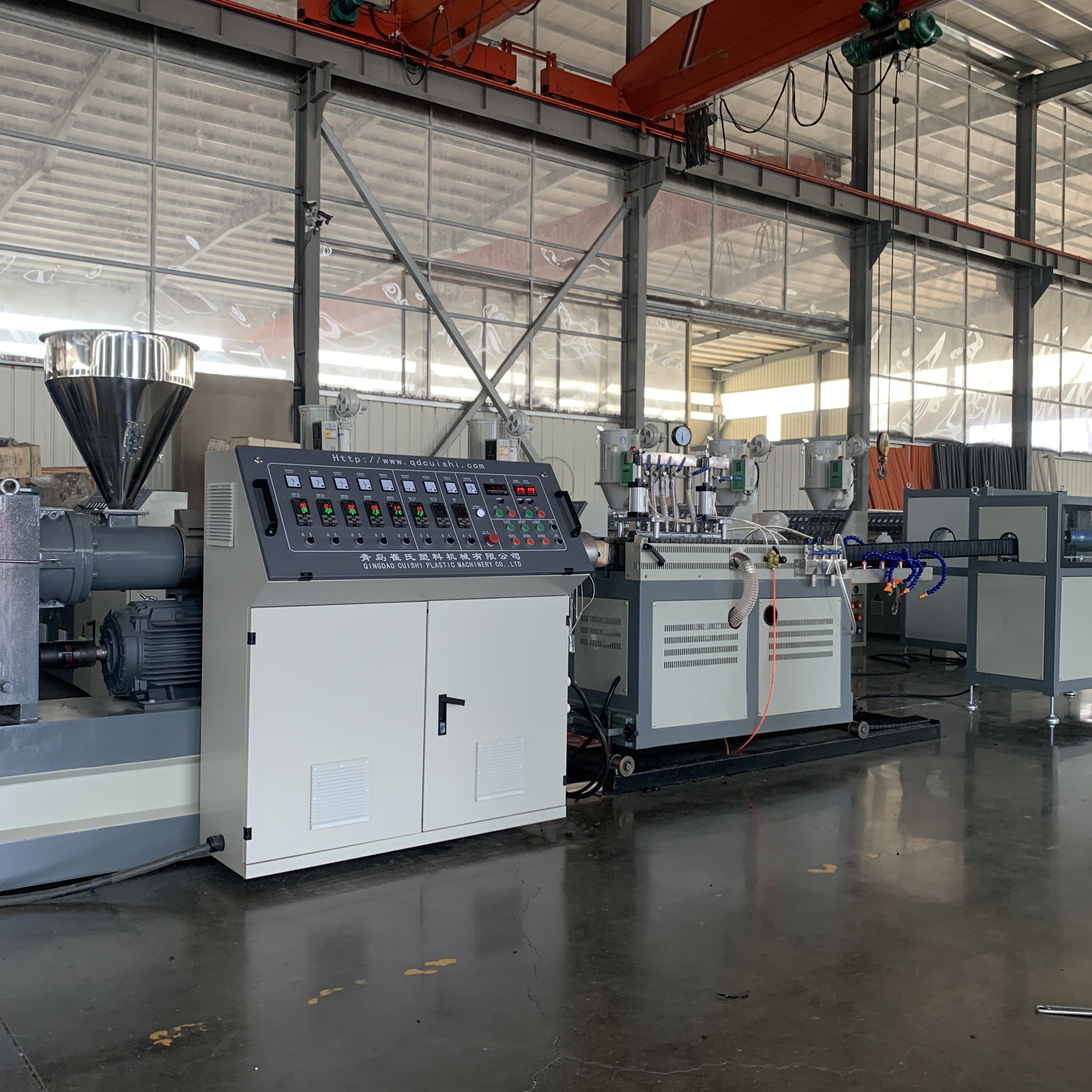 Plastic Prestressed Spiral Duct Machine / HDPE Corrugated Pipe Production Equipment