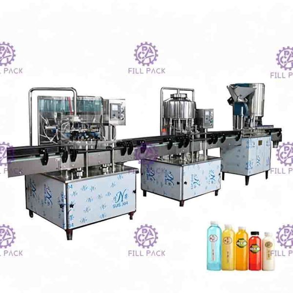 2000BPH Non Soda Soft Drink Filling Line , Rinsing Filling Capping Machine