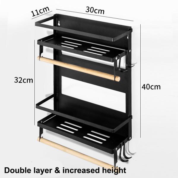 Magnet Kitchen Organizer Paper Towel Holder Metal Shelf Spice Storage Rack Fridge Shelf