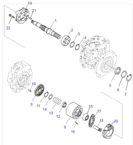 708-2L-06470 708-2L-06480 7082L06470 7082L06480 PC200-8 Hydraulic Pump Cylinder Block Assy