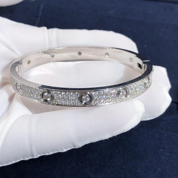 Popular Beautiful Gorgeous Factory Made 18k Car Tier Yellow/White/Rose Gold And Natural Diamonds LOVE Bracelet