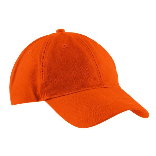Bright Orange Six Eyelets Logo Baseball Caps Embroidered Sweatband Cotton