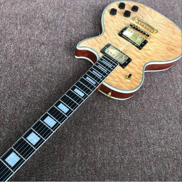 New standard LP CUSTOM SHOP Hot sale LP custom electric guitar flame maple cover natural color gold hardware