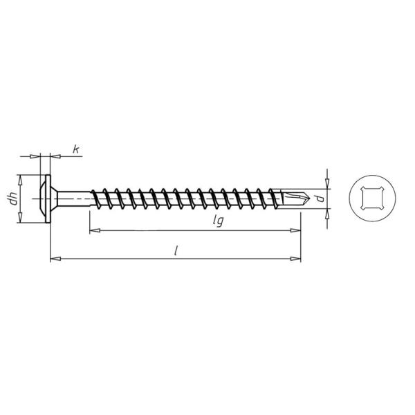 Mushroom Head Square Phillips Drive Self Drilling Screws For Solar Photovoltaic Stainless Steel A2 Zinc Coating
