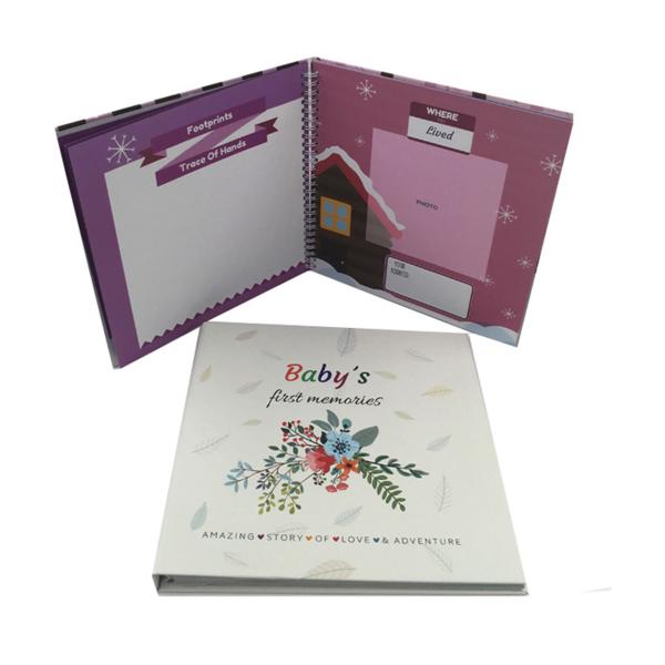 Unique Design Scrapbook For Kids / Rigid Cover Baby Girl Scrapbook Album