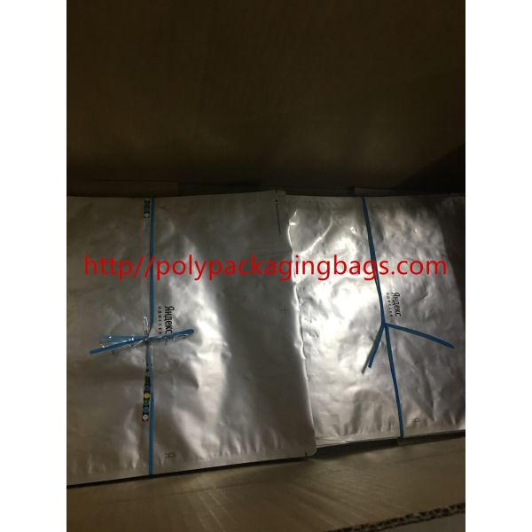 Silver foil zipper ziplock bag, packed with dried fruit, food, seeds