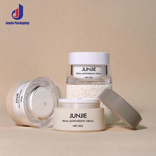 Matériau de collier acrylique 50gm Coloris de blé plastique ensemble cosmétique Bouteilles de crème pour solution d'emballage de bouteille cosmétique