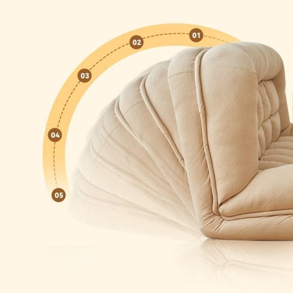 Small Apartment Lounger Convertible Futon Sofa Bed with Adjustable Backrest Cotton Linen Fabric Memory Foam Loveseat