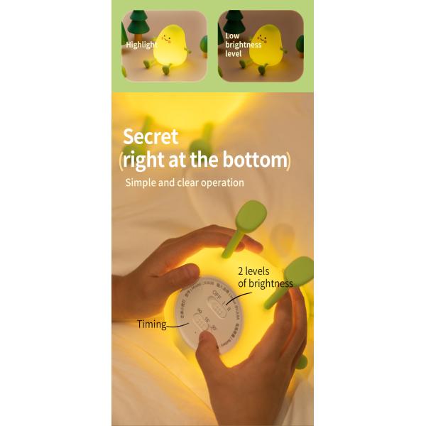 Lumière de nuit de mangue Cute enfants lampe de silicone pour enfants chambre à coucher éclairage de sommeil charge USB LED lumières de nuit