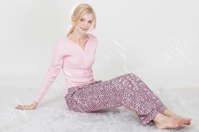Women'S Long Sleeve Cotton Pajama Sets / Ladies Night Suit With Side Pockets