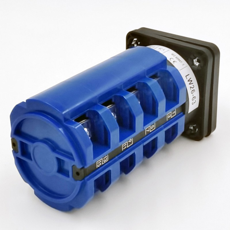 Model LW26 63A Motorized 4-Pole 3-Position 1-0-2 Rotary Cam Switch for Various Motorized Applications