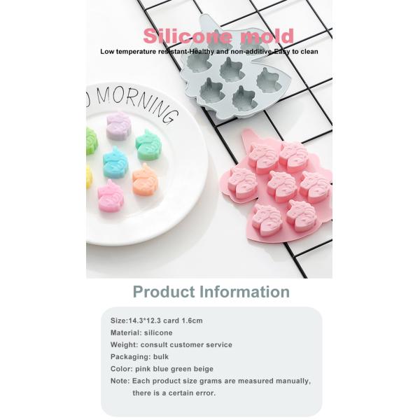 Mini Unicorn Design 7 Cavity Silicone Baking Cake Mould