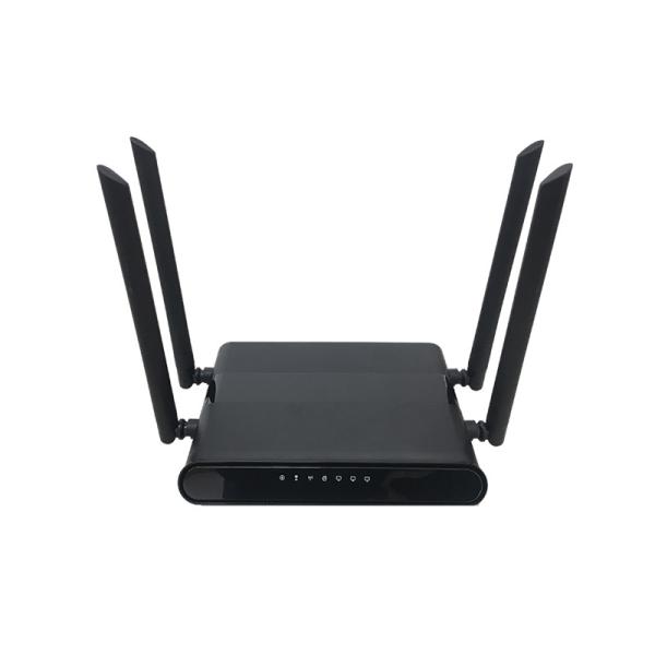 OEM Openwrt Ac 1200 Mbps Wireless Router / Black Wifi Router 4 LAN Ports