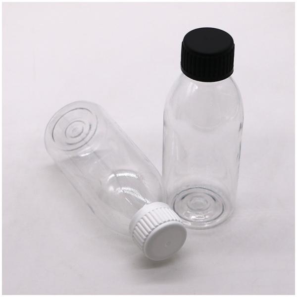 150ml PET Oval Amber Prescription Pharmacy Liquid Medicine Scaled Container with Lid