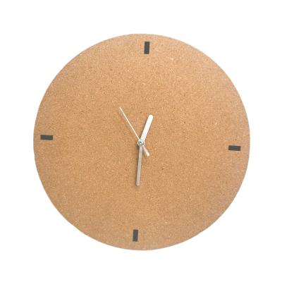 Movimento simples redondo 12 a pilhas de Cork Wall Clock Silent Quartz