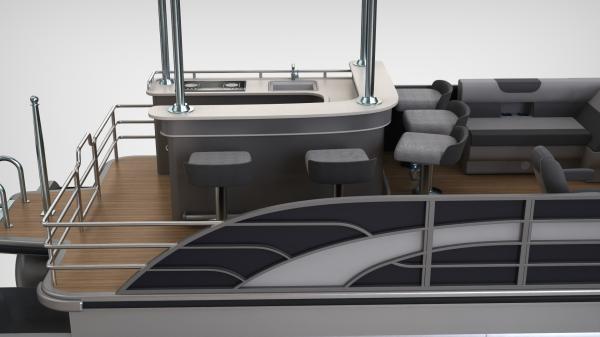 15-18 person Aluminum Pontoon Boat 8.2m Length For Fishing And Cruising
