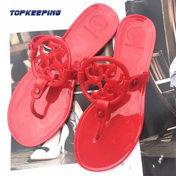 Open Toe Jelly Slippers Womens Uk Summer Flat Black Sandal For Ladies