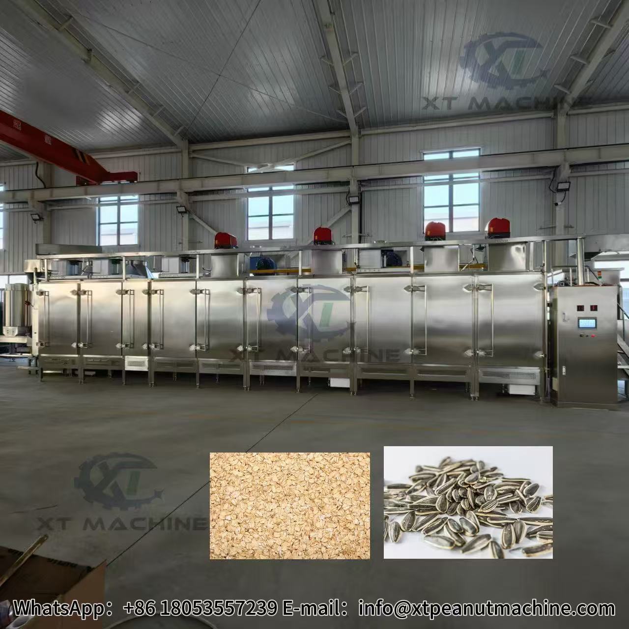 High Output Continuous Nuts Roasting Machine Hot Air Circulation Roaster Matched With Nut Production Processing Line