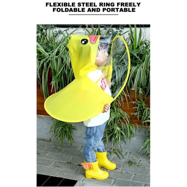 Cute Poncho Childrens Waterproof Raincoats Yellow Duck Single Person PVC/EVA Material
