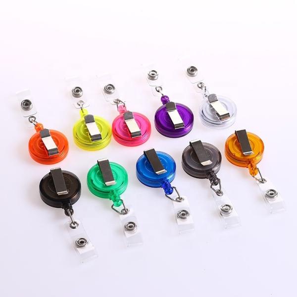 Deyi Round Retractable Badge Reel Colorful Badge Holder Retractable Clip Nurse Teacher Office Supplies