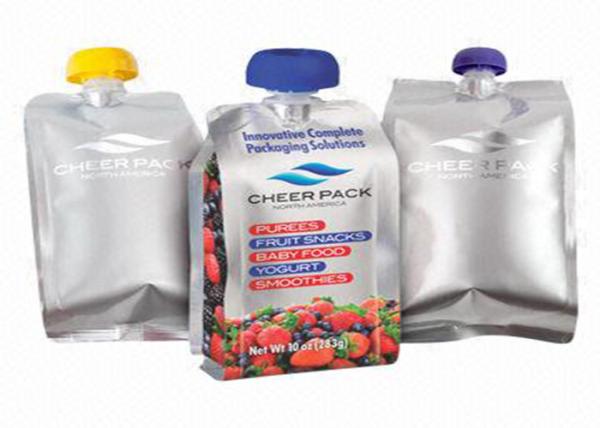 Smell Proof Spout Pouch Packaging , Custom Plastic Baby Food Pouches Jam Shaped