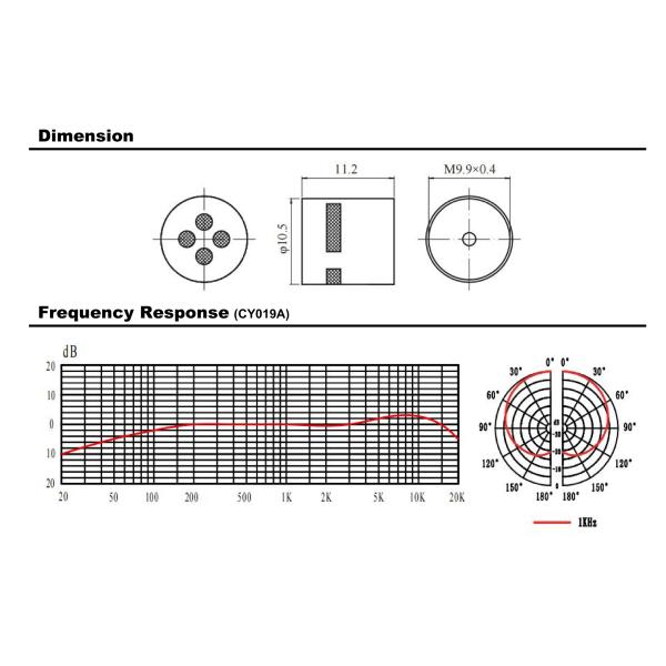 CY019 10mm Cardioid Hyper-Cardioid Condenser Microphone Electret Capsule for DIY Audio 797