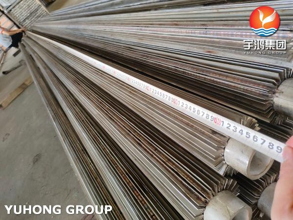 A312 TP316L ASTM Welded Longitudinal Finned Pipes With Stainless Steel Fins