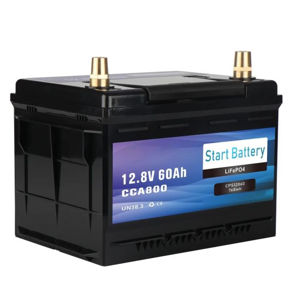 12V 60Ah LiFePO4 Battery 800CCA Bluetooth Marine Car Audio RV Solar Lightweight Lithium Starting And Deep Cycle Battery With Smart BMS