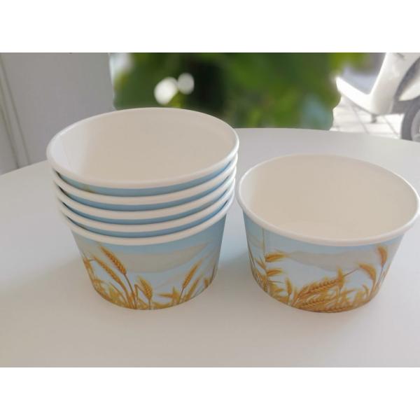400-1800ml Round Paper Container Without PE Coated Bamboo Wood Material Plastic Free