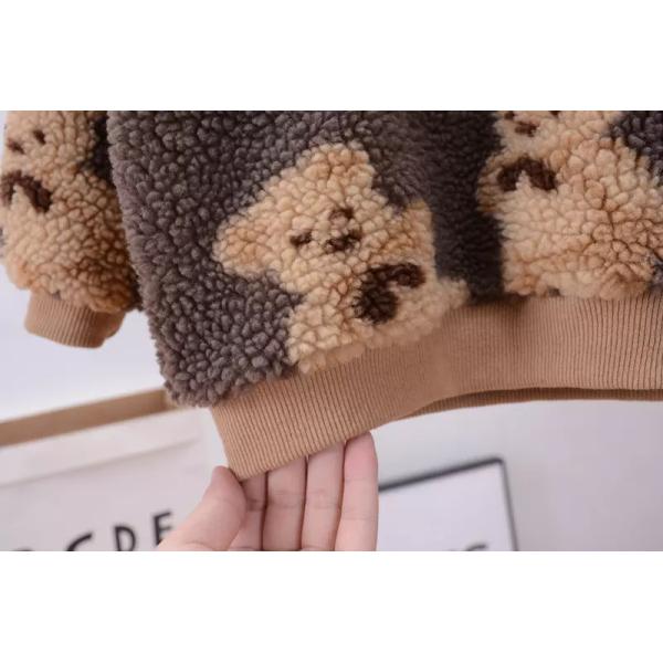 Фуфайка плюшевого мишки зимы осени кашемира хлопка мальчиков 100CM двухкусочная установленная