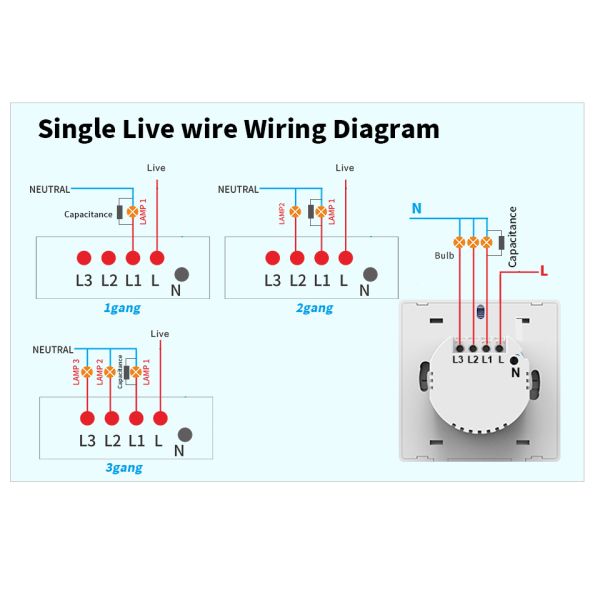 OEM Universal Touch Wifi Light Switch 3 gang For Smart Home Automation