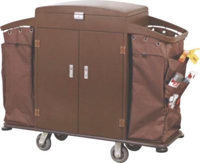 Trole das tarefas domésticas do hotel da laqueação com tampa e a porta Lockable
