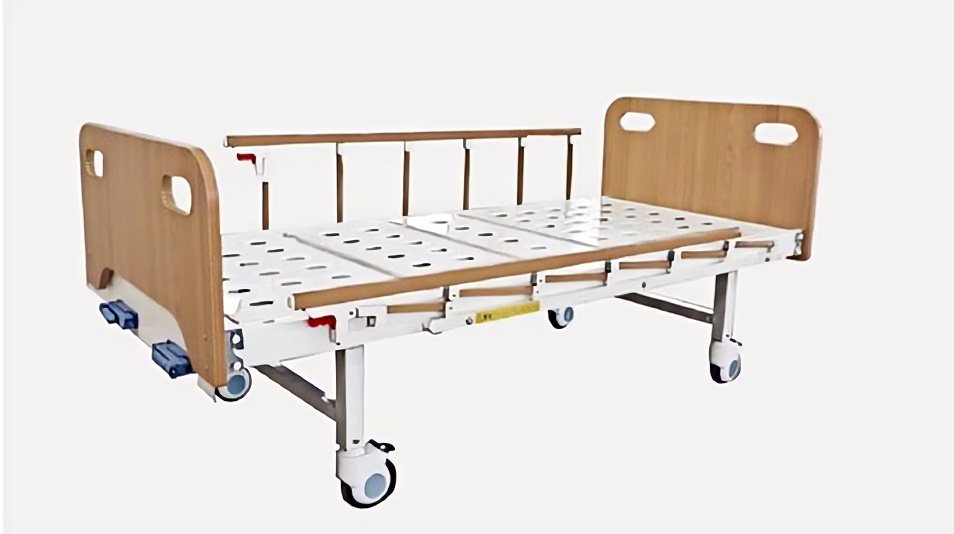 Manual Double-Crank Nursing Bed with Composite Headboard (Basic or High-Side Option) - Composite Series