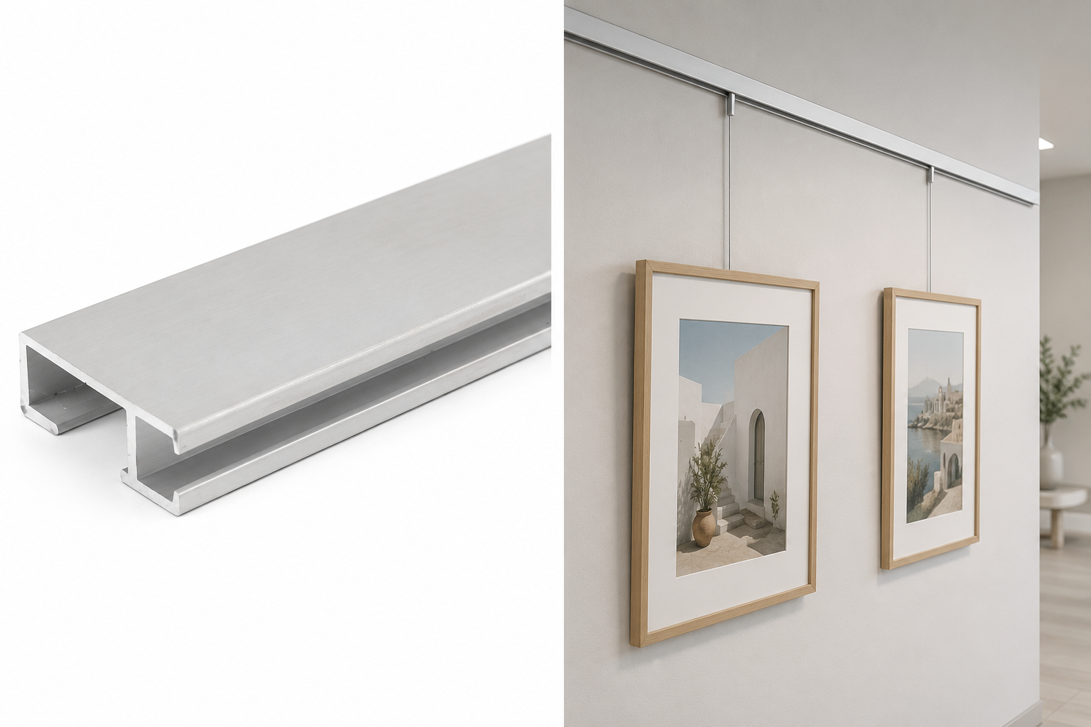 Custom Silver Anodized Aluminum Extrusion Profile for Gallery Museum Art Display with 6063-T5 / 6061-T6 Alloy