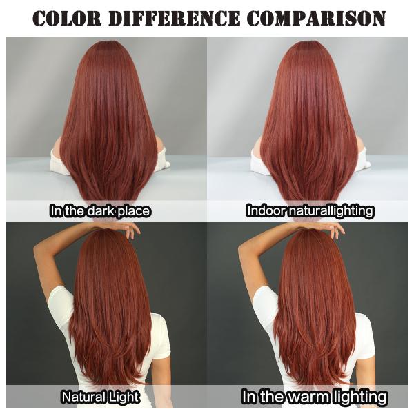 Fashion Long Body Wave Hair Auburn Synthetic Wigs For Women