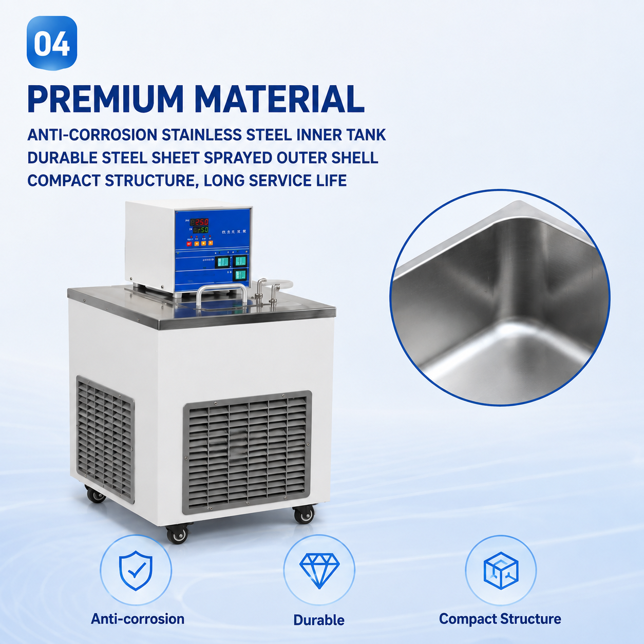 Cenlee 10L Low Temp Thermostatic Water Bath Circulator External Pump 8L/min for Food Quality Testing Laboratory Lab Water Bath