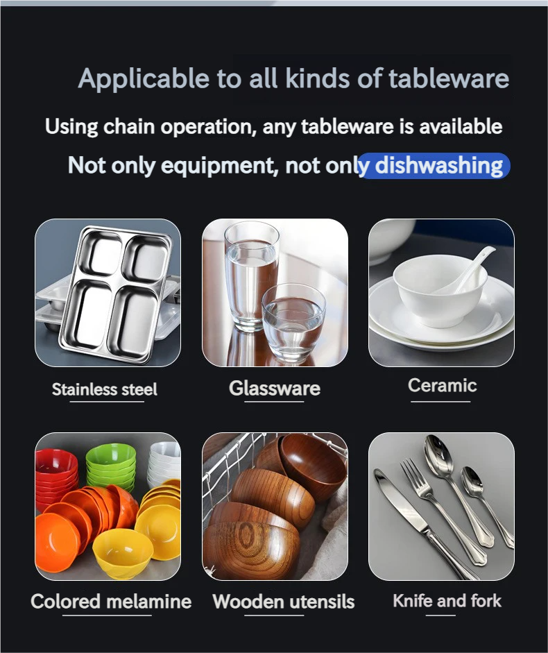 SUS304 Stainless Steel Commercial Dishwasher Multi Function Tableware Cleaning Machine