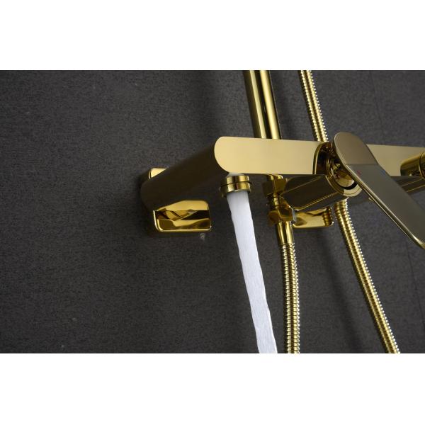 Wall Mounted Square Shower Faucet Set with Single Handle and Round Shower Head Shape