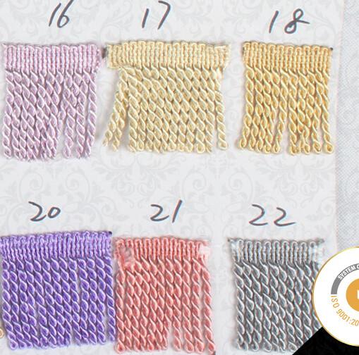 6.5cm polyester tassel long curtain fringe trim, water soluble 100% polyester fringe trimming for curtain