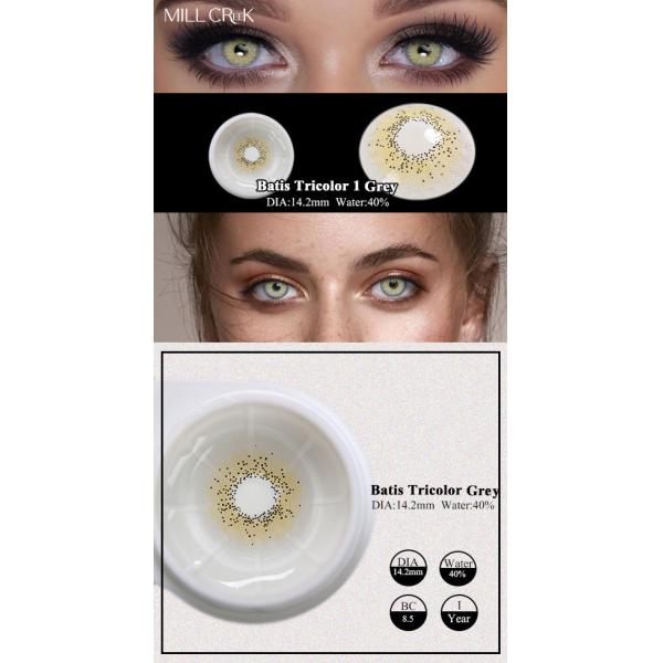 Ojos coloreados naturales de encargo de Misty Grey Lens Contacts For Dark 14.2m m