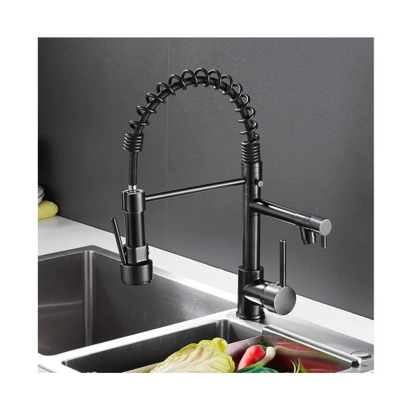 Kithcen Sink Faucet with Pull Down Sprayer 2024Lizhen Hua-Vic Modern Single Handle