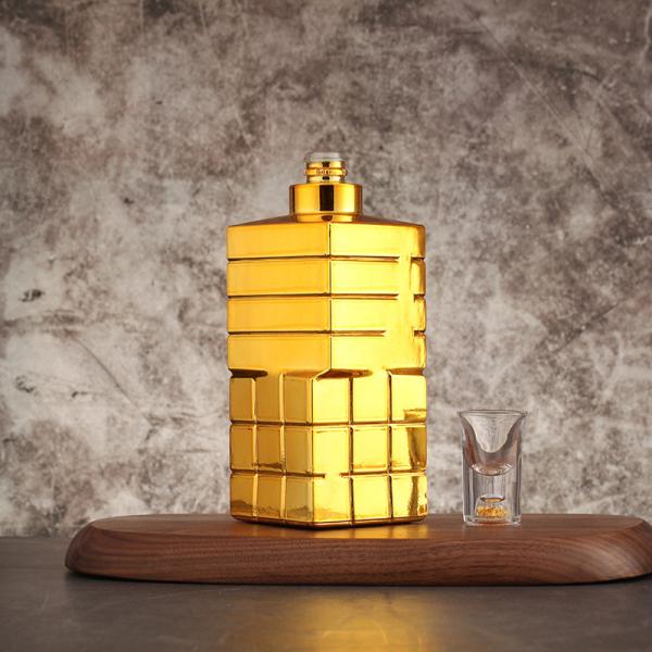 500ml 750ml Custom Electroplate Wine Glass Bottle within for Beverage Industrial