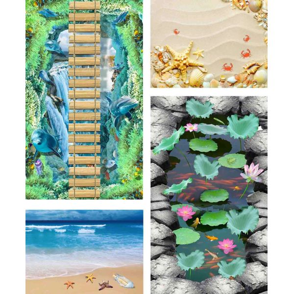 Custom Pattern 3D Visual Flooring for Commercial Spaces