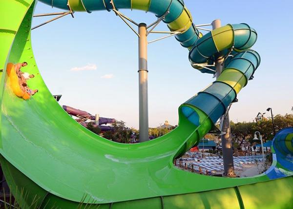 High Speed Long Fiberglass Water Slides Outdoor Play Equipment Customized Color And Size