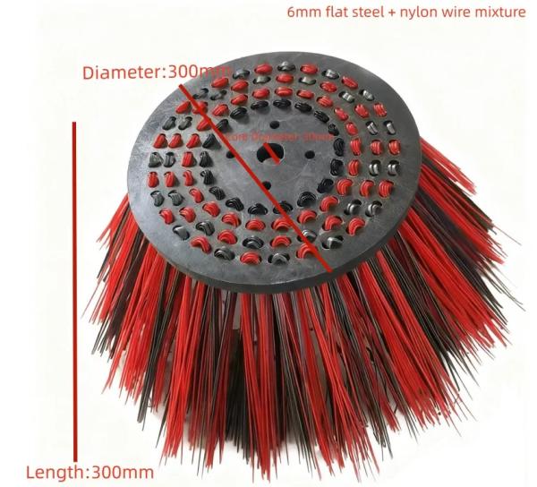 PP Mixed Flat Steel Wire Road Sweeper Side Broom Street Sweeping Brush