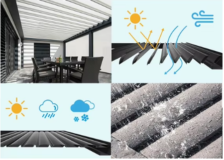 Водонепроницаемая наружная биоклиматическая тента дождепроницаемая роскошь современная электрическая пергола алюминиевые жалюзи беседка