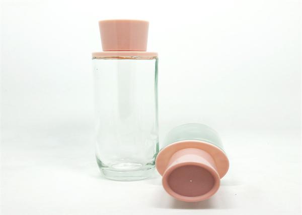 Skincare Glass Cosmetic Containers , Round Shape Cosmetic Bottles And Jars