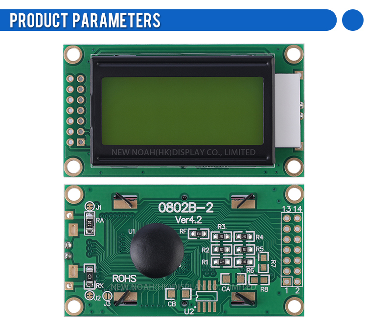 Yellow Green Film 0802B-2 Character LCD Screen 02*8 LCD 14 PIN Original ST7066 Chip LCM Display Module